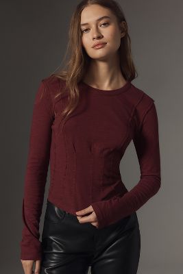 Pilcro Seamed Top In Purple