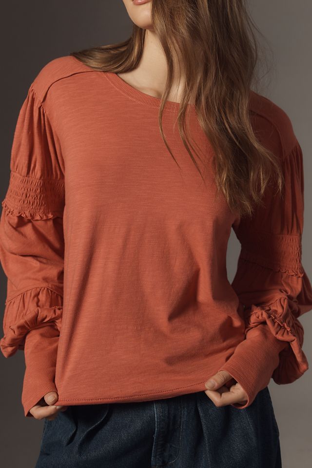 Top Pilcro con Cuello Redondo, Fruncido y Mangas Smocked #2