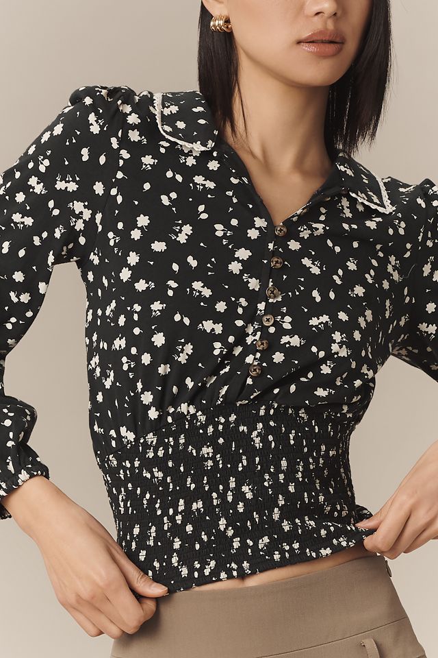 Maeve Smocked Buttondown Top #3