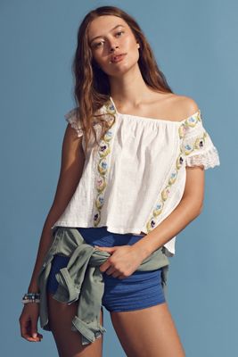 By Anthropologie Cropped Swing Top