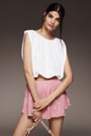 By Anthropologie Cropped Bubble-Hem Tank Top