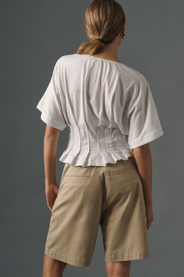 By Anthropologie Dolman-Sleeve Pleated V-Neck Top #2