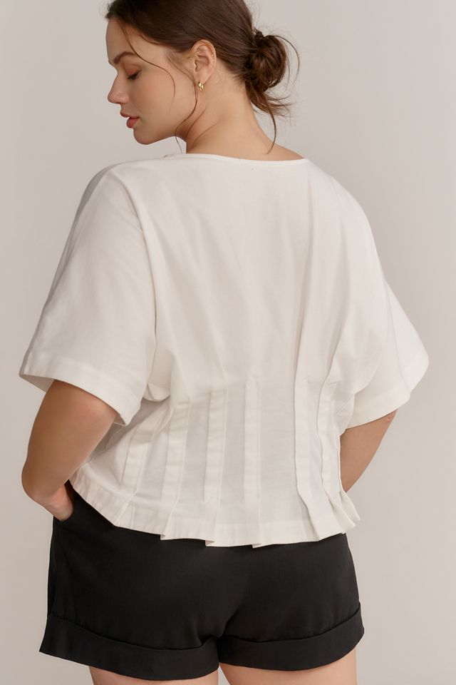 By Anthropologie Dolman-Sleeve Pleated V-Neck Top #6