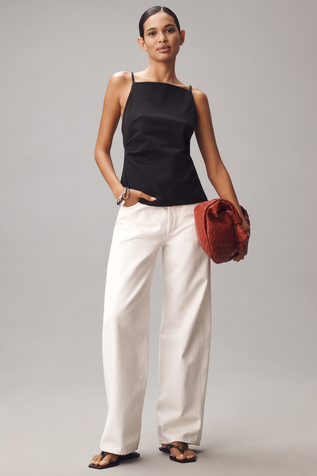 By Anthropologie Square-Neck Strappy Blouse