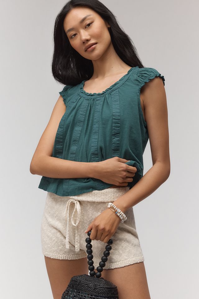By Anthropologie Ruffle-Shoulder Swing Tank Top #2