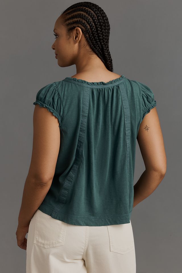 By Anthropologie Ruffle-Shoulder Swing Tank Top #6