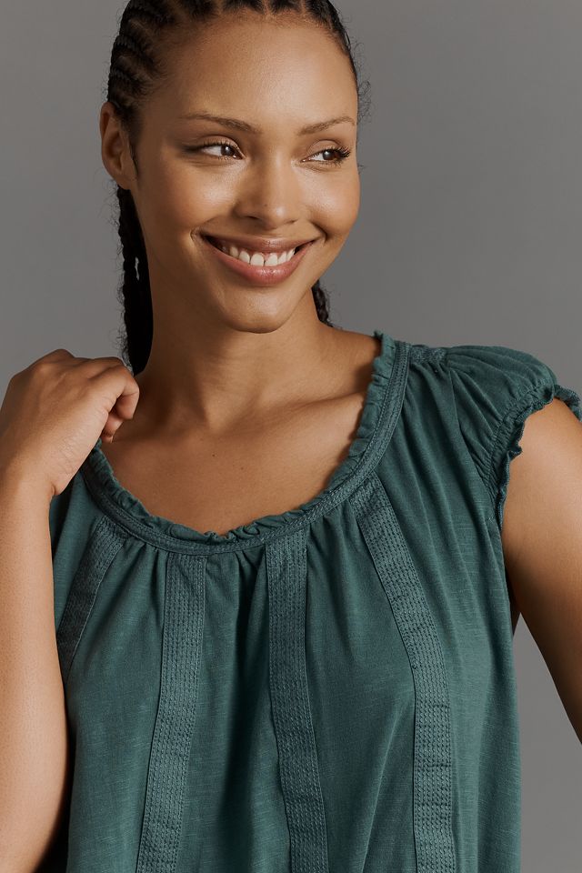 By Anthropologie Ruffle-Shoulder Swing Tank Top #7