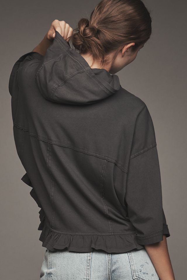 Pilcro Ruffled Hooded Top #2