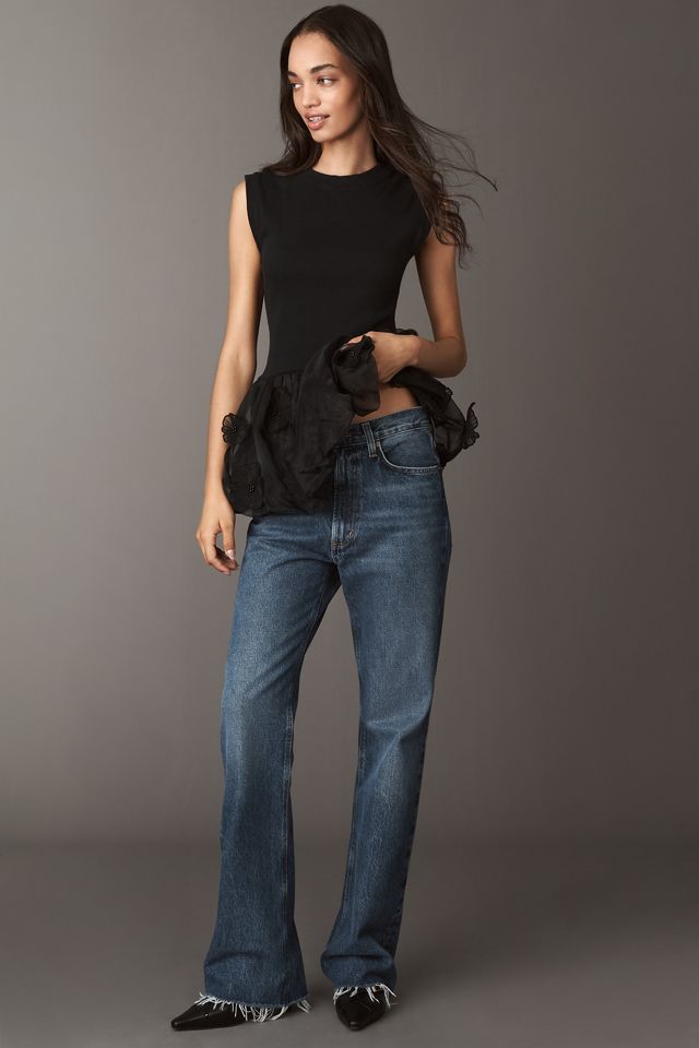 By Anthropologie 3D Floral Peplum Top #2