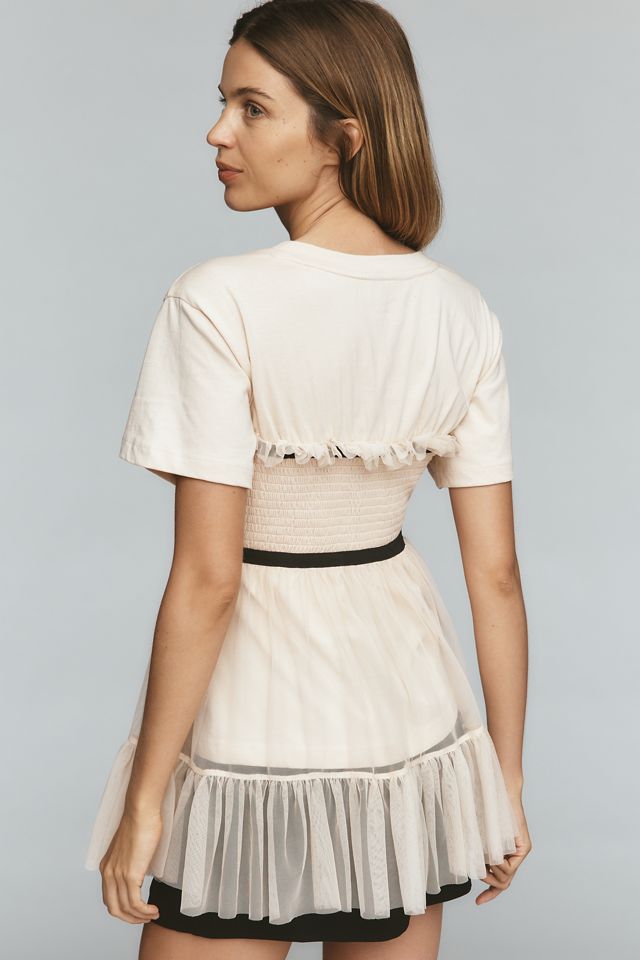 By Anthropologie Tiered Bow Tulle T-Shirt #1