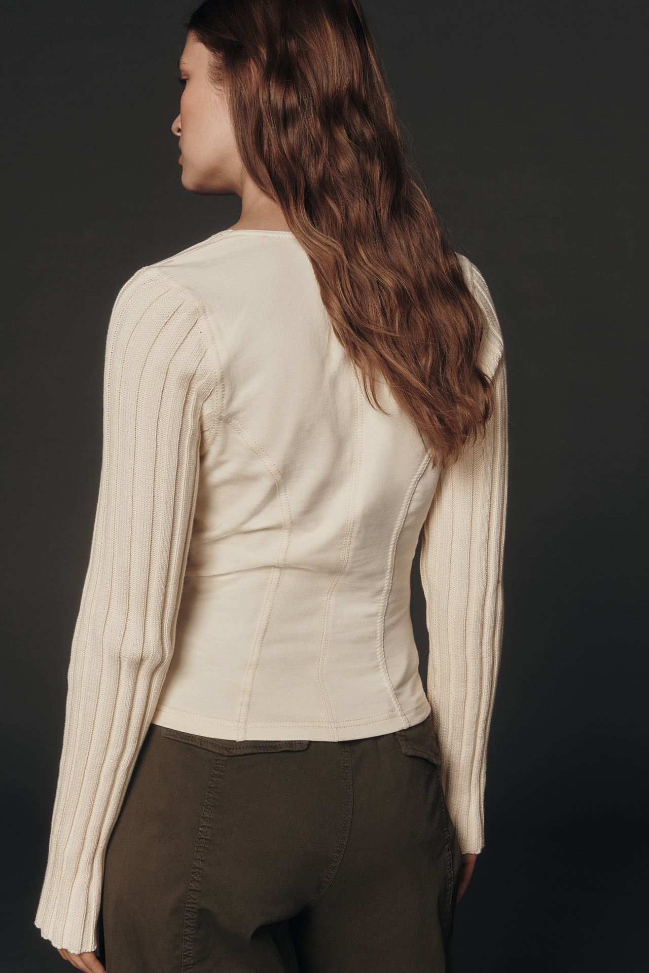 Pilcro Long-Sleeve Square-Neck Top
