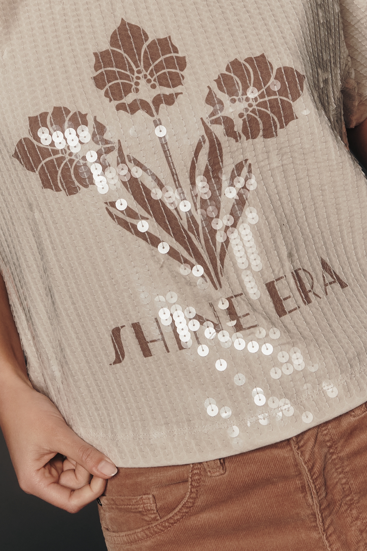 By Anthropologie Sequin Graphic Tee