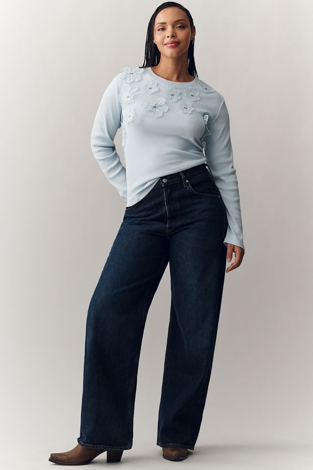 By Anthropologie 3D Floral Crew-Neck Sweater #3