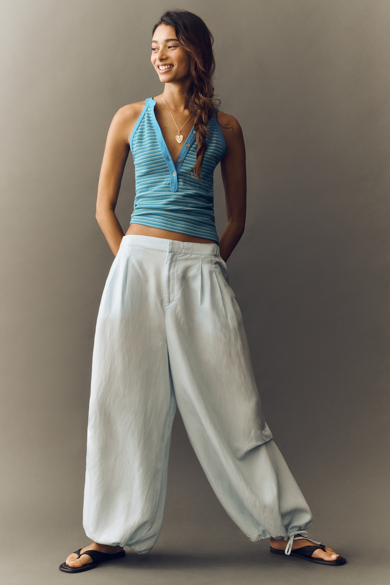 Pilcro Buttondown Henley Tank Top