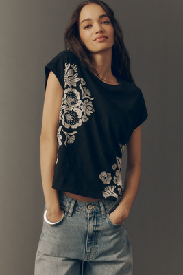 By Anthropologie Embroidered Topanga T-Shirt