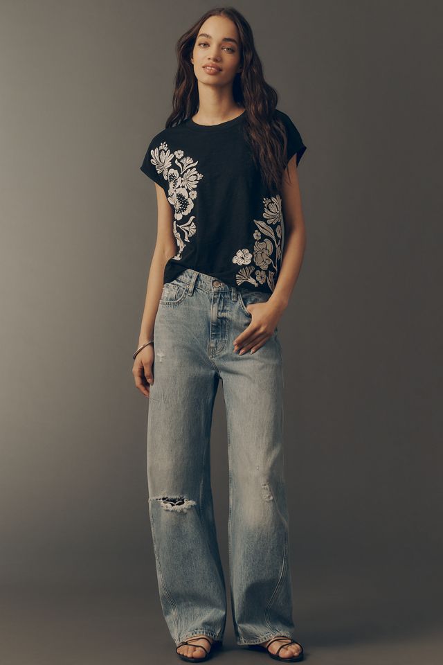 By Anthropologie Embroidered Topanga Tee #3