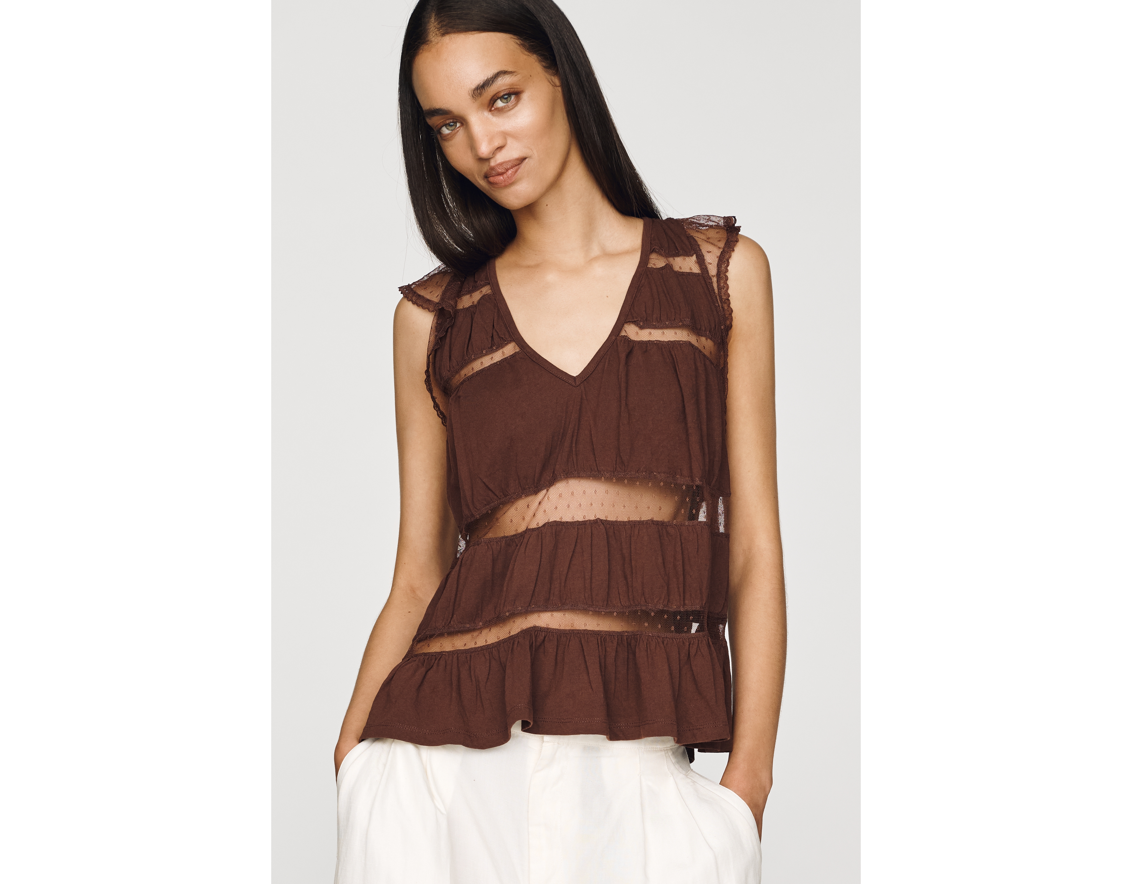 By Anthropologie Cotton Spliced Hem Tee
