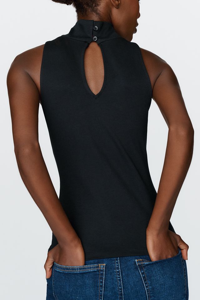 By Anthropologie Cotton Blend Sleeveless Mock Neck Top #2