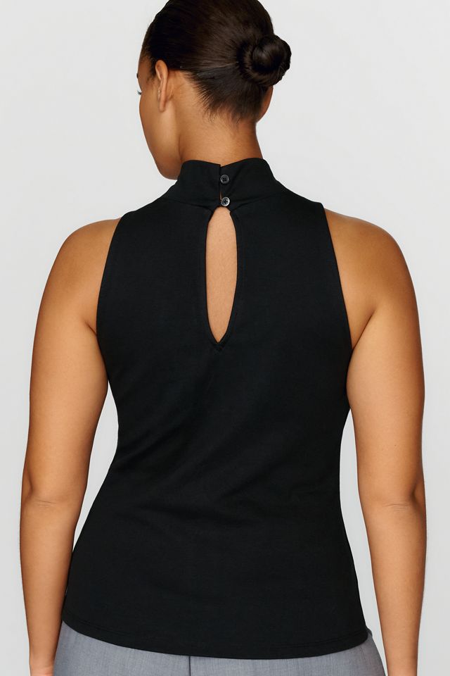 By Anthropologie Cotton Blend Sleeveless Mock Neck Top #6