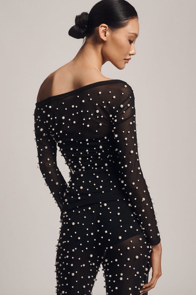 BLITHE Mesh Pearl Top #1
