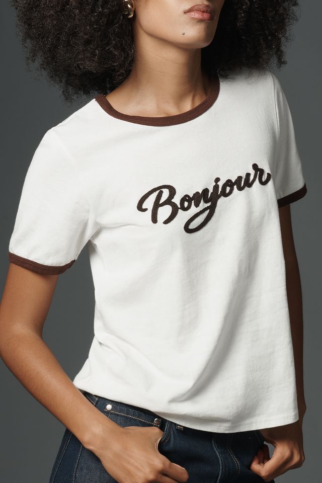 RAISONNEL Bonjour Graphic Ringer Tee #1