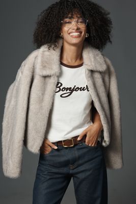 RAISONNEL Bonjour Graphic Ringer Tee