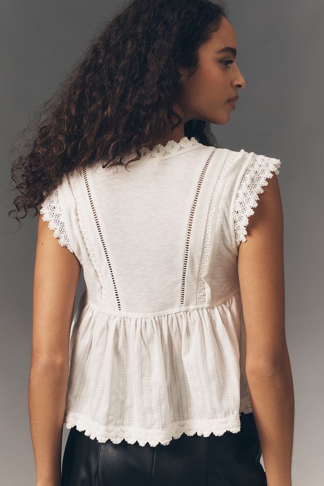 RAISONNEL Cotton Scalloped Swing Top #3