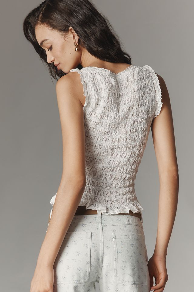 RAISONNEL Cotton Smocked Sleeveless Top #2