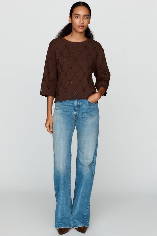 RAISONNEL 100% Cotton Eyelet Blouse #2