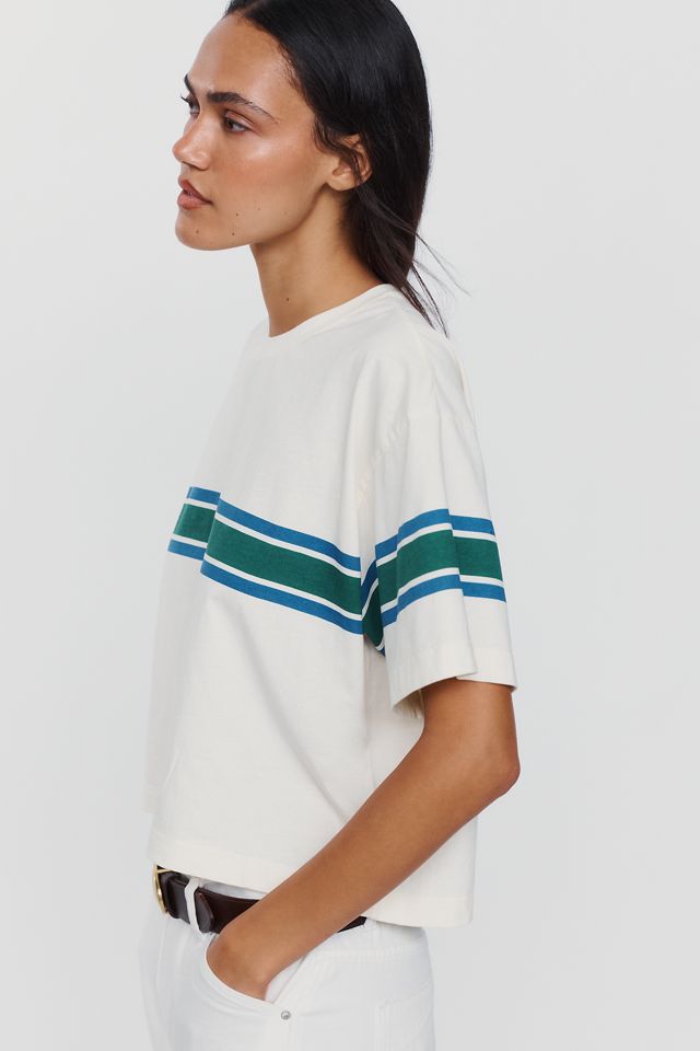 RAISONNEL 100% Cotton Retro Striped Tee #1