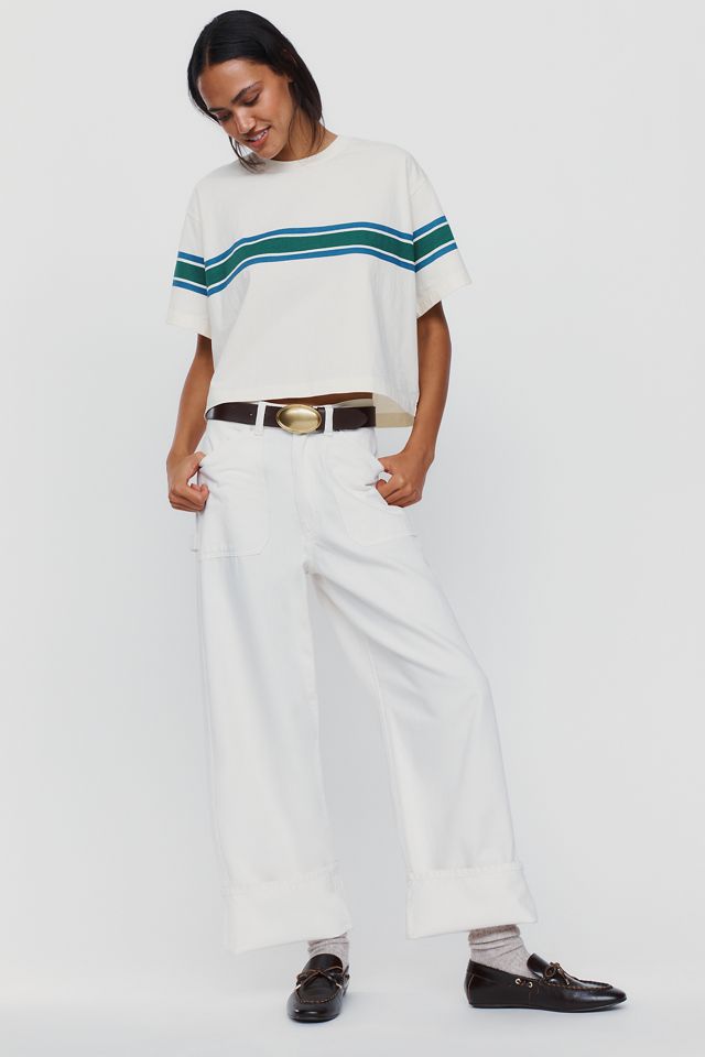 RAISONNEL 100% Cotton Retro Striped Tee #3