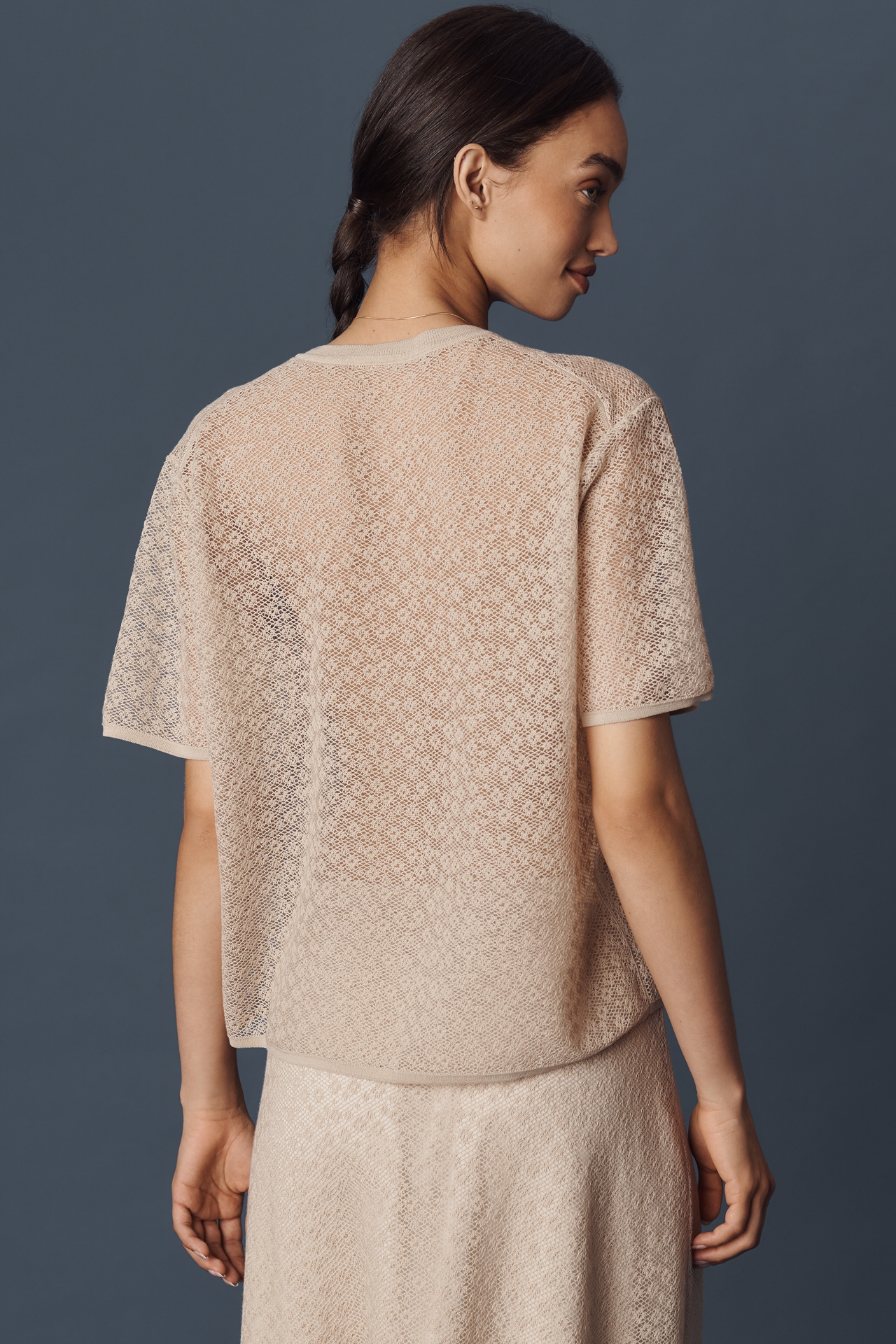 Theory Floral Lace Pullover Top