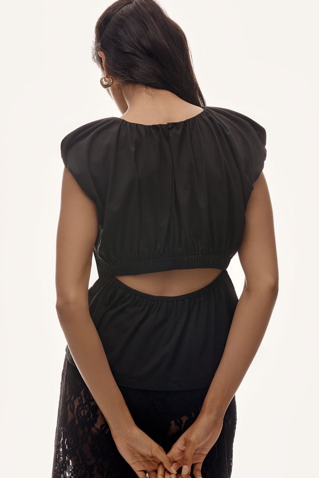 &.Layered Puff-Sleeve Top #1