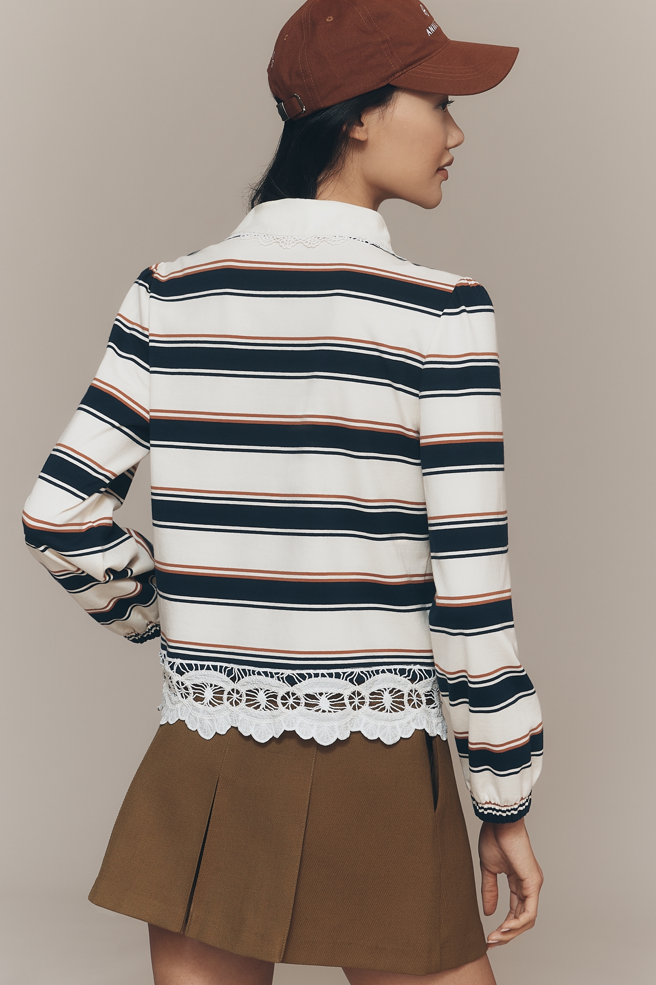 & Layered Lace Rugby Top