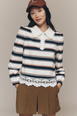 & Layered Lace Rugby Top