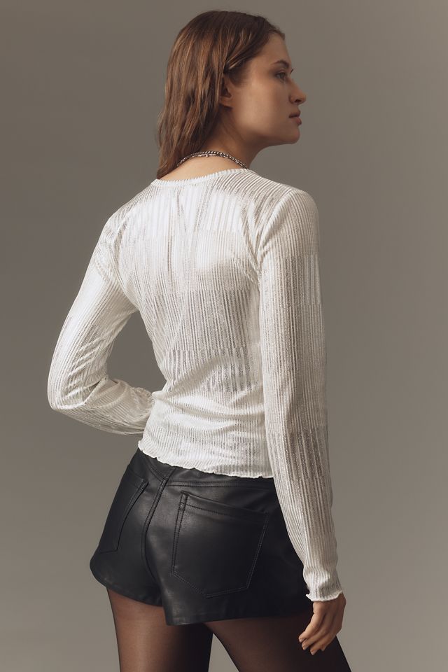 The Andie Shimmer Ribbed Cardigan by Pilcro #1