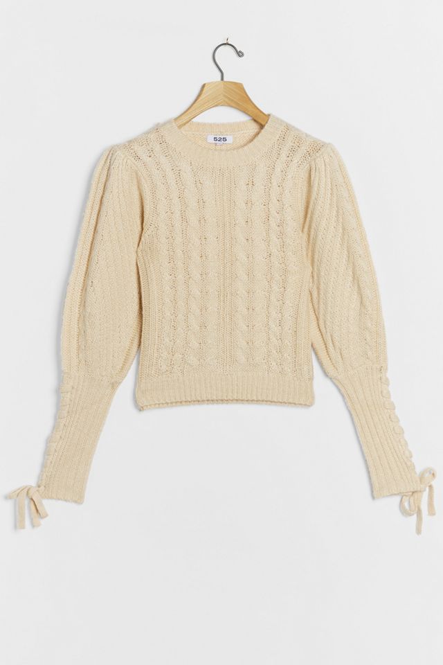 Carmen Cropped Cable-Knit Sweater #4