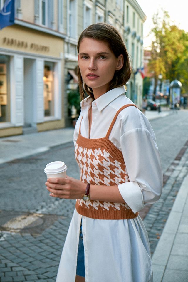 Houndstooth Knit Tank Anthropologie