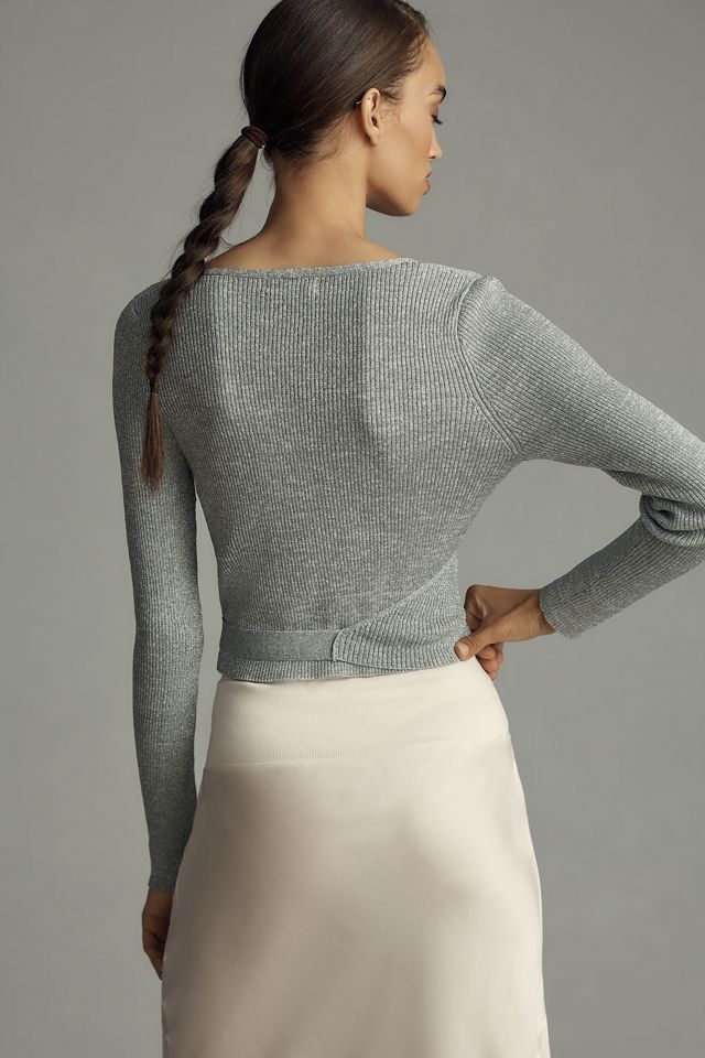 525 Long-Sleeve Wrap Shine Sweater #2
