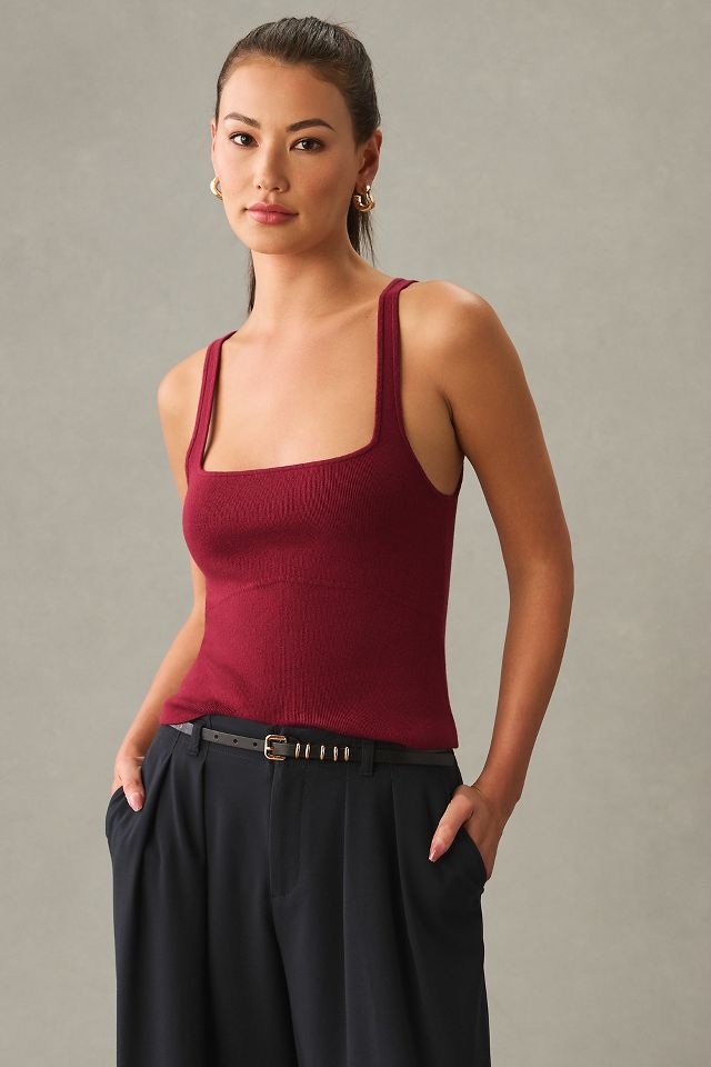 Square neck cheap sweater tank