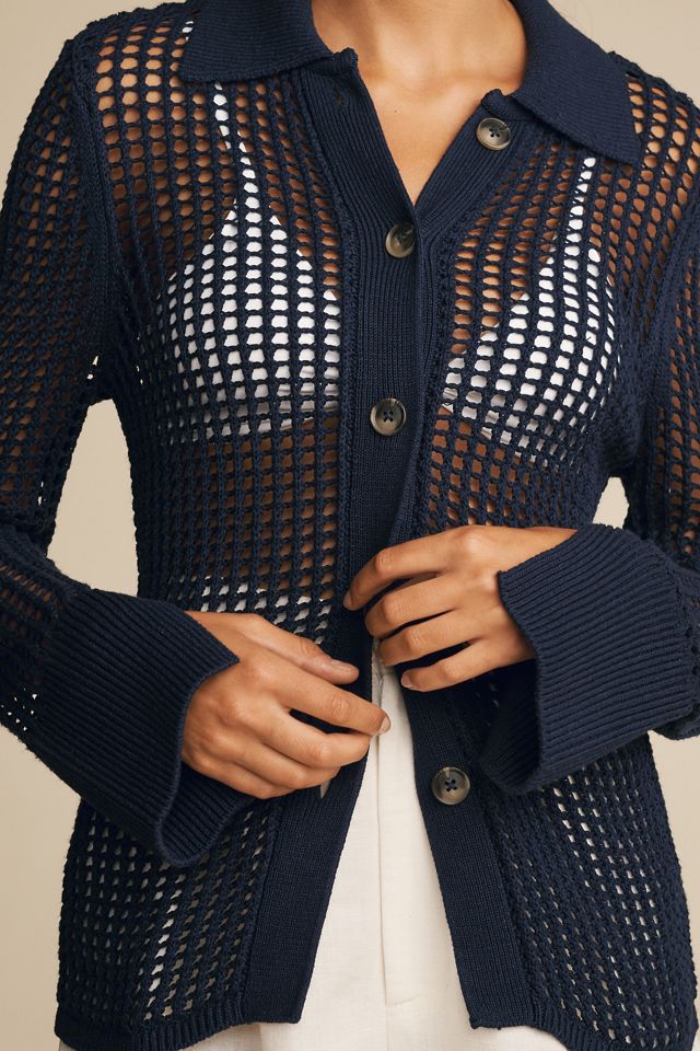 DH New York Open-Stitch Cardigan Sweater #4