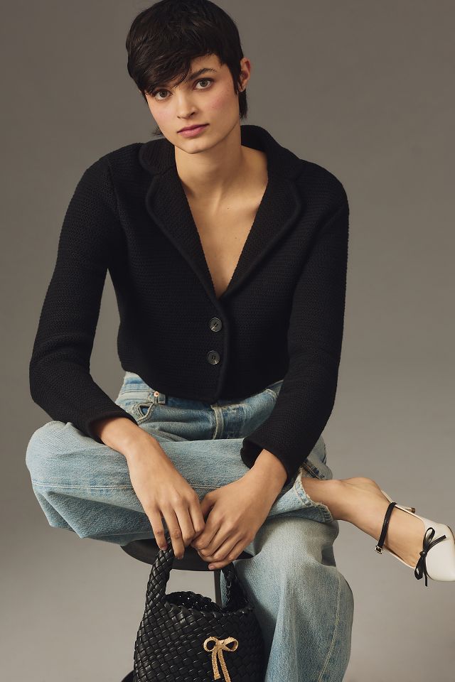 Cropped sweater blazer sale