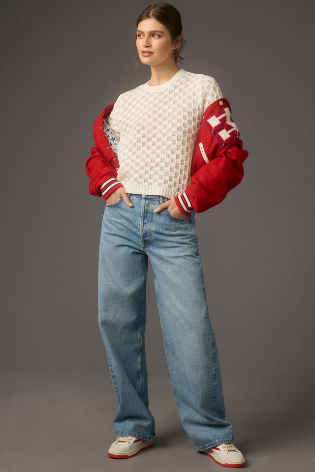 By Anthropologie Top de punto texturizado de manga corta con cuello redondo #3