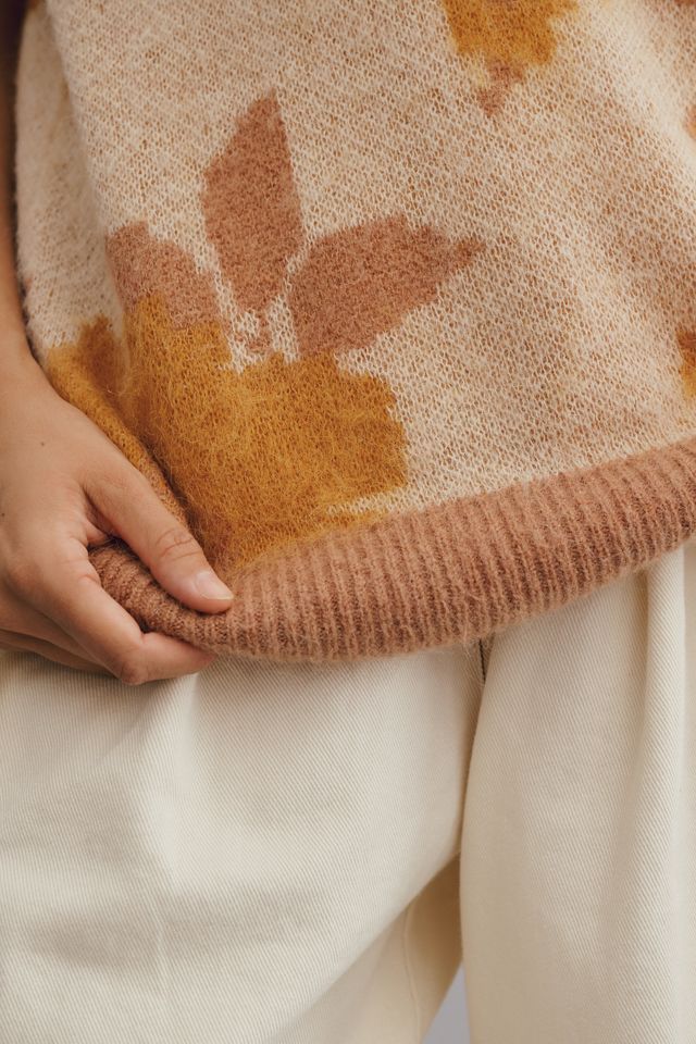 Maeve Plunging Loopy Floral Sweater Vest #3