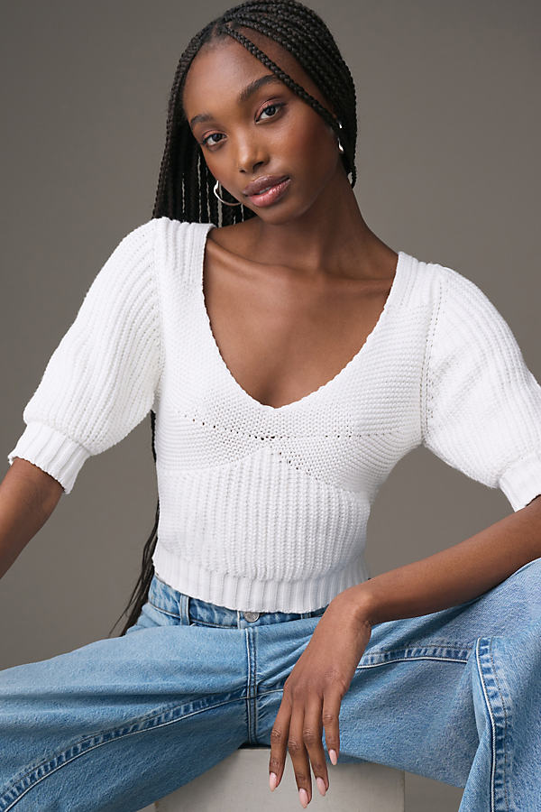 Shop Bishop + Young Bex Pointelle Sweater In White
