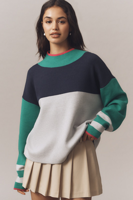 Maeve The Carys Mock-neck Sweater By  In Blue