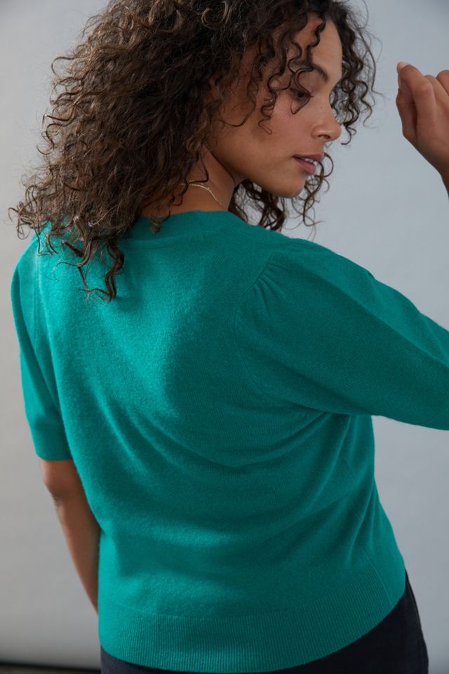 Maeve Beth Puff-Sleeved Cashmere Cardigan #7