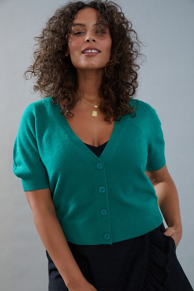 Maeve Beth Puff-Sleeved Cashmere Cardigan #8