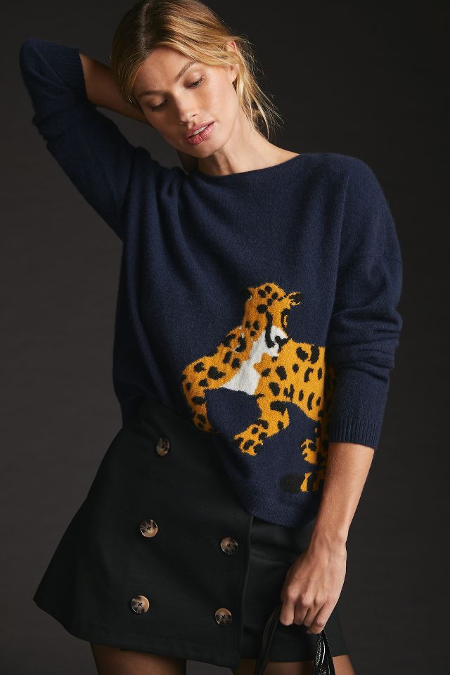 Anthropologie leopard outlet sweater