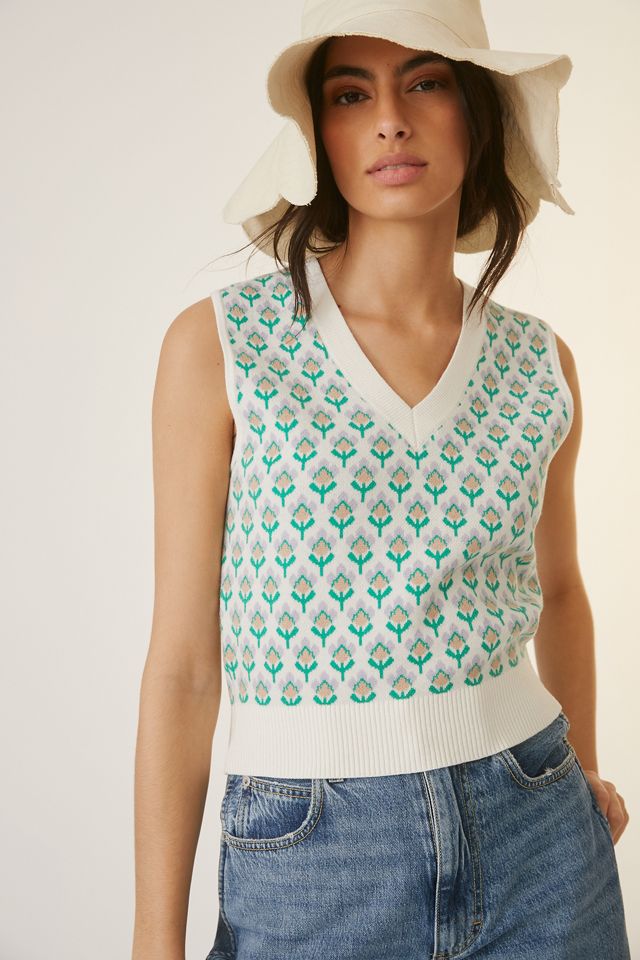 Maeve Vera Jacquard Sweater Vest #1